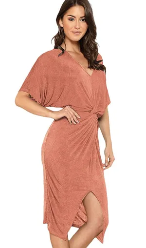 Midi Nude/apricot Dress thumbnail 1
