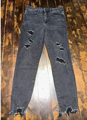 American Eagle stretchy normcore 8 destroyed hi-rise jeggings thumbnail 1