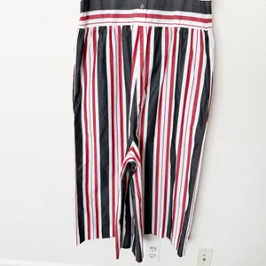 [Anthropologie] Maeve Red Gray Striped Wide Leg Sleeveless Jumpsuit Cotton Sz XL thumbnail 10