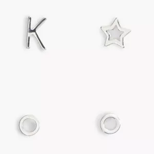 Silver K Earring Set NWT thumbnail 2