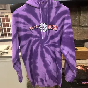 Hoodie Purple Tie-Dye Hoodie with Volleyball Graphic L/G/G Great Shape!! thumbnail 1