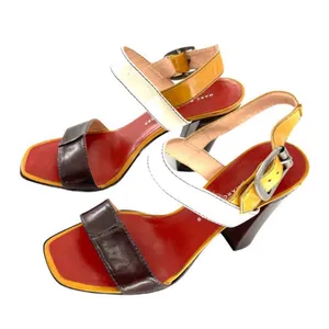 Marc by Marc Jacobs Multicolor Leather Block Heel Sandals 6.5 Ankle Strap No Box thumbnail 3