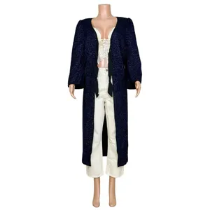 HILL HOUSE Lou Lou Wool-Blend Metallic Tweed Jacket, Midnight, XS thumbnail 7