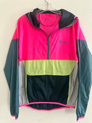cotopaxi Neon Colorblock Pullover Windbreaker Jacket - Hot Pink, Teal, Limep thumbnail 1
