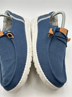 Hey Dude WENDY WASHED Navy Canvas Slip-On Loafers Size 10 thumbnail 7