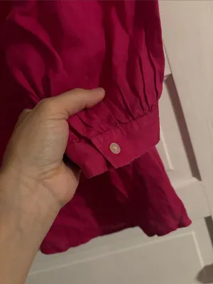 Ralph Lauren Classic Linen Button-Front Women's Shirt - Hot Pink thumbnail 4