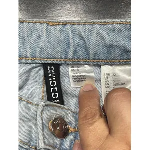 Vintage Light Wash Distressed Wide Leg Jeans Retro‎ Y2K Denim Pants T-11 thumbnail 7
