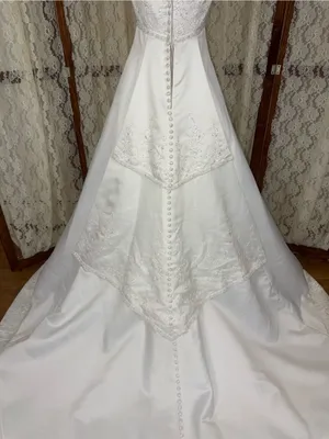 Beautiful Vintage 90s Mori Lee Strapless Satin Wedding Gown thumbnail 5