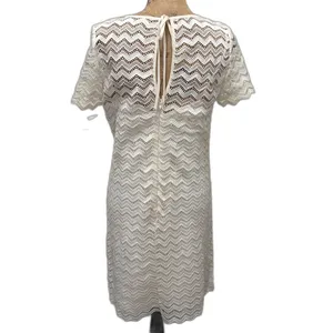 Loft White Chevron Lace Overlay Shift Dress Bridal Classic Chic Size‎ 6 thumbnail 6