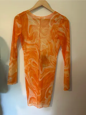 NWT Naked Wardrobe Swim Back on the Low cover up dress orange thumbnail 3