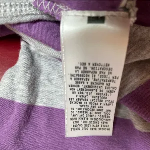 Guess Jeans Baby Tee M Pink Gray Stripe Cotton Fitted Y2K Style Retro Top sexy thumbnail 4