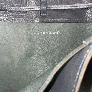 Lucky Brand Pebbled Leather‎ Tote Shoulder Bag Gray Unlined 14x12x6" thumbnail 7