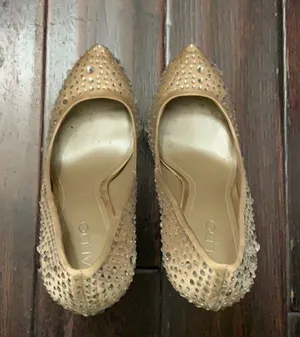 Aldo platform heels rhinestone shoes nude thumbnail 2