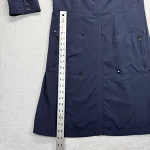 Zenergy by Chico's Trench Coat Lightweight Full Zip Jacket Blue Size‎ S READ thumbnail 4