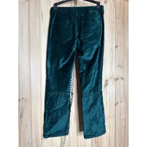 Free People Stretch Velvet Cropped Pants Green Soft Luxurious Womens Size 26 thumbnail 5