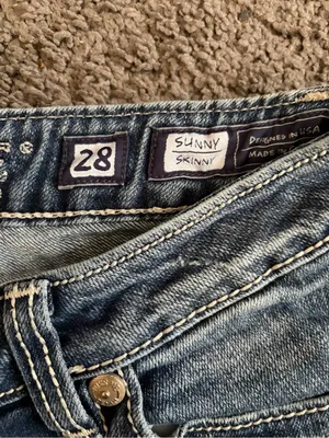 Miss Me Sunny Skinny Jeans 29 Medium Wash Distressed Western Rock Grunge Y2K 90s thumbnail 3