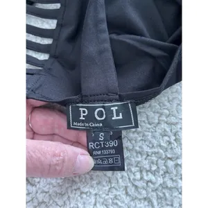 POL Black Strappy Bralette Crop Tank Swim Top Size S thumbnail 4
