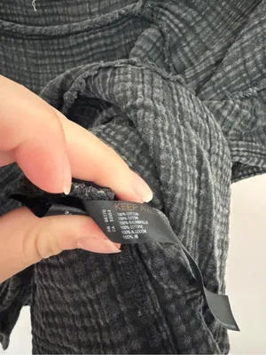 Daily Practice Anthropologie Kaveri Gauze Charcoal Top Medium thumbnail 5