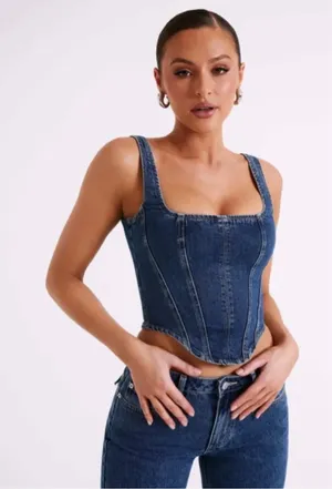 Meshki Denim Corset Top thumbnail 1