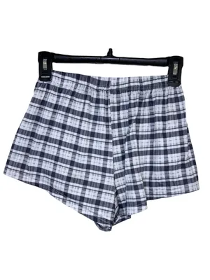 Women's Gray Plaid Print Sleep Shorts Size Small thumbnail 2