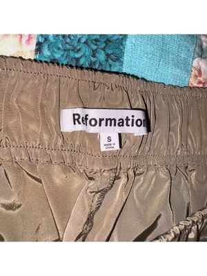 Reformation $98 Woman’s S Deadstock High Waisted Olive Green Stretch Short Small thumbnail 4