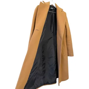 ZARA Camel Wool Blend Tailored Coat Italian Fabric Size XS thumbnail 4