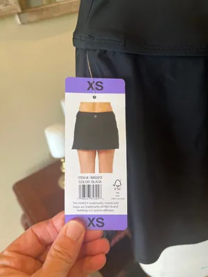 Hurley Skort Black Solid Swim Athletic Tennis Golf Activewear New Women’s XS thumbnail 6