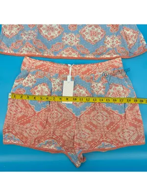 Candies Vintage Y2K Summer Boho Two Piece Juniors Top & Shorts 100% Rayon Size L thumbnail 6