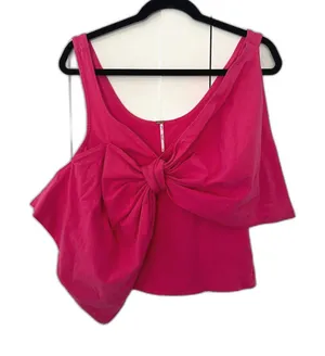 NWOT Free People Tied Up Bow Tank Phenom Pink Size XS 95% Cotton Cute!! thumbnail 1