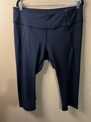 Calia Carrie Underwood Navy Blue Crop Capri Athletic Surplice Back Hem Leggings thumbnail 2