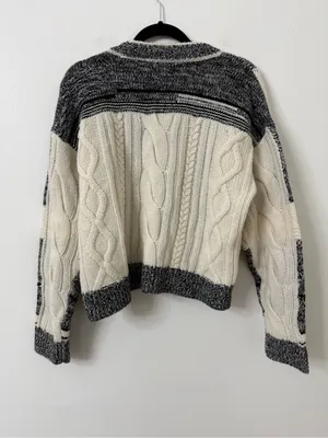 {M} Madewell Marled Patchwork Cardigan Merino Wool Sweater thumbnail 7