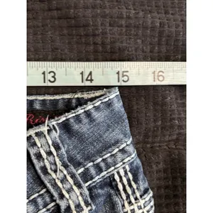 Rock & Roll Cowgirl‎ Bootcut Denim Jeans Pocket Beads Embroidered Gems Sz 29x32 thumbnail 9