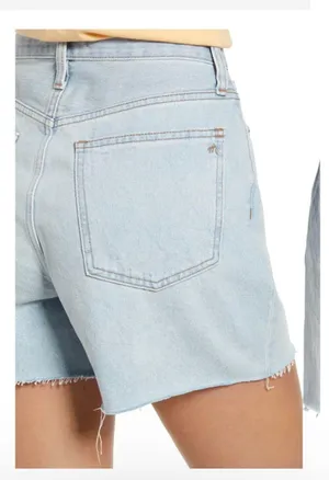 Madewell The Mom Jeans Raw Hem Denim Shorts Size 25 NWT thumbnail 9