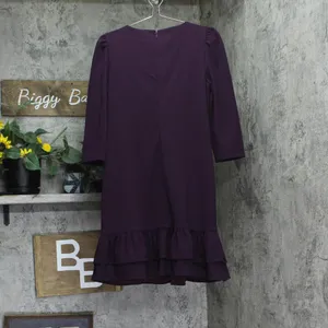 Tommy Hilfiger Womens 3/4 Sleeve Ruffled Hem Dress A3IC15MD Aubergine Purple 10 thumbnail 2