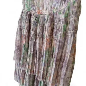 Whimsy floral pastel-colored pleated dress size small thumbnail 8