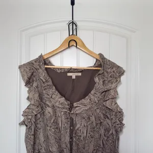 Banana Republic Heritage 14 Botanical Print Ruffle Dress Fairy Grunge Whimsigoth thumbnail 3