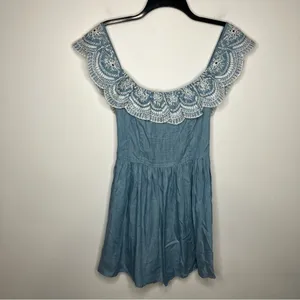 Lovers‎ + Friends off the shoulder ruffle chambray mini dress size XS thumbnail 3
