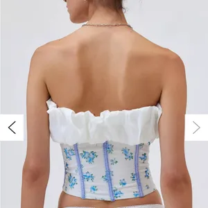 NWT FOR LOVE & LEMONS‎ Evelyn Floral Velvet Corset Top size Medium thumbnail 3