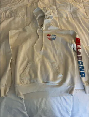 Billabong White Hoodie Small! So cute! thumbnail 1