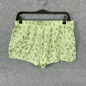 Victorias Secret Pink Women Sleep Shorts Green Silky Tennis Dogs Size Large thumbnail 6