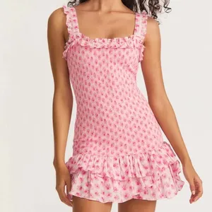 Love Shack Fancy Dress Mini Floral Pink thumbnail 2