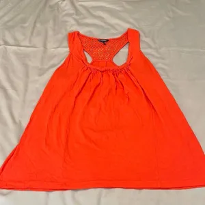 Daisy Fuentes size large beautiful orange lace accent tank top EUC thumbnail 2