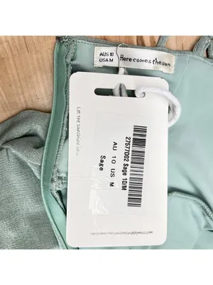 Here Comes The Sun Whats Happening Sage Green Dress Size Medium NWT Clean Girl thumbnail 8
