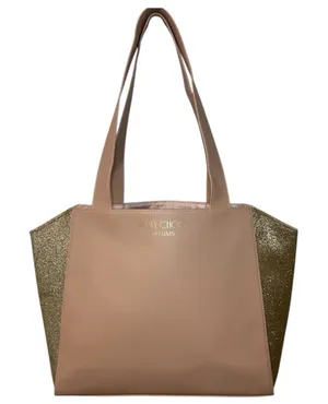 Jimmy Choo Parfums Tote Bag Pink Rose Gold Glitter Side Panels Shoulder Bag thumbnail 1