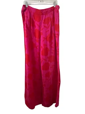 kate spade x Target Pink Red Floral Wide-Leg Linen Blend Pants XL thumbnail 3
