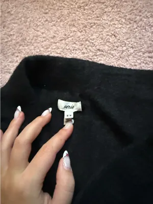 Aerie Black Midi Skirt Ribbed thumbnail 4