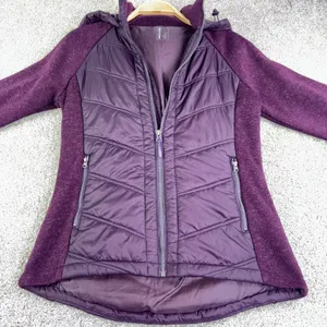 Mondetta‎ Womens M Purple Quilted Fleece Lined Full Zip Hooded Jacket Athletic thumbnail 2