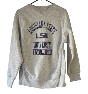 Rivalry Threads Women's Size‎ Medium Grey Louisiana State Crewneck Sweater thumbnail 1