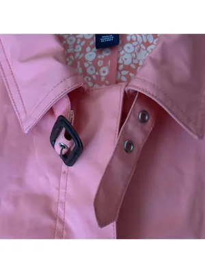 GAP Women's Vibrant Coral Pink Trench Coat Hidden Buttons Pockets Trendy Cotton thumbnail 3