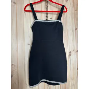 NWT Lulus Glowing Allure Black Rhinestone Sleeveless Bodycon Mini Dress Party S thumbnail 4